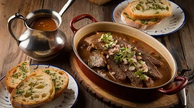 Salmis de gibier, sauce au vin rouge, échalotes, fines herbes pour ragoût de gibier