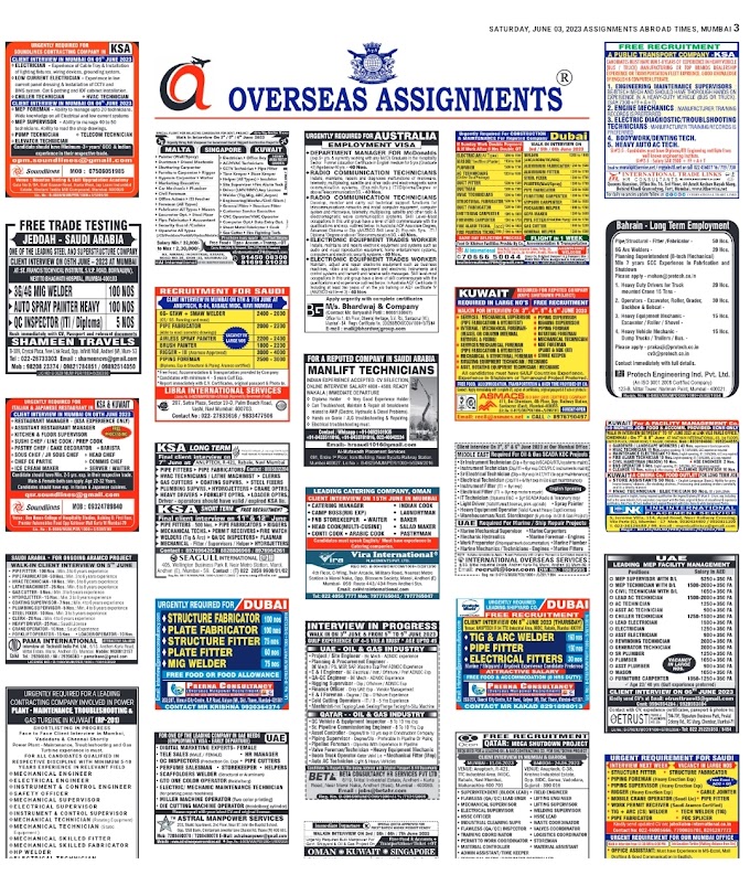 ASSIGNMENTS ABROAD TIMES JOBS TODAY