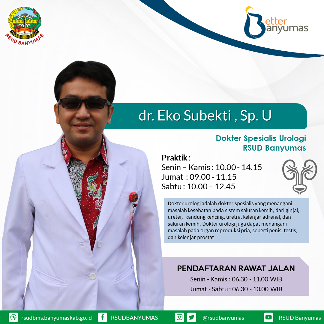 Jadwal dokter Eko Subekti Poli Klinik Urologi RSUD Banyumas