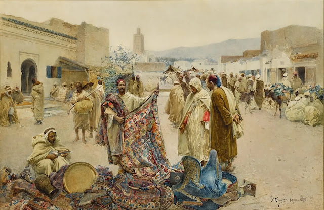 Marché arabe. 1899 par Simoni Gustavo