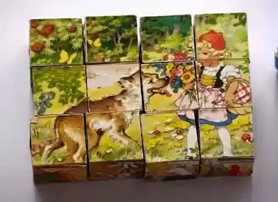 من ألعاب الأطفال القديمة زمان: ترتيب المكعبات لتكوين رسم لوحة فنية ملونة