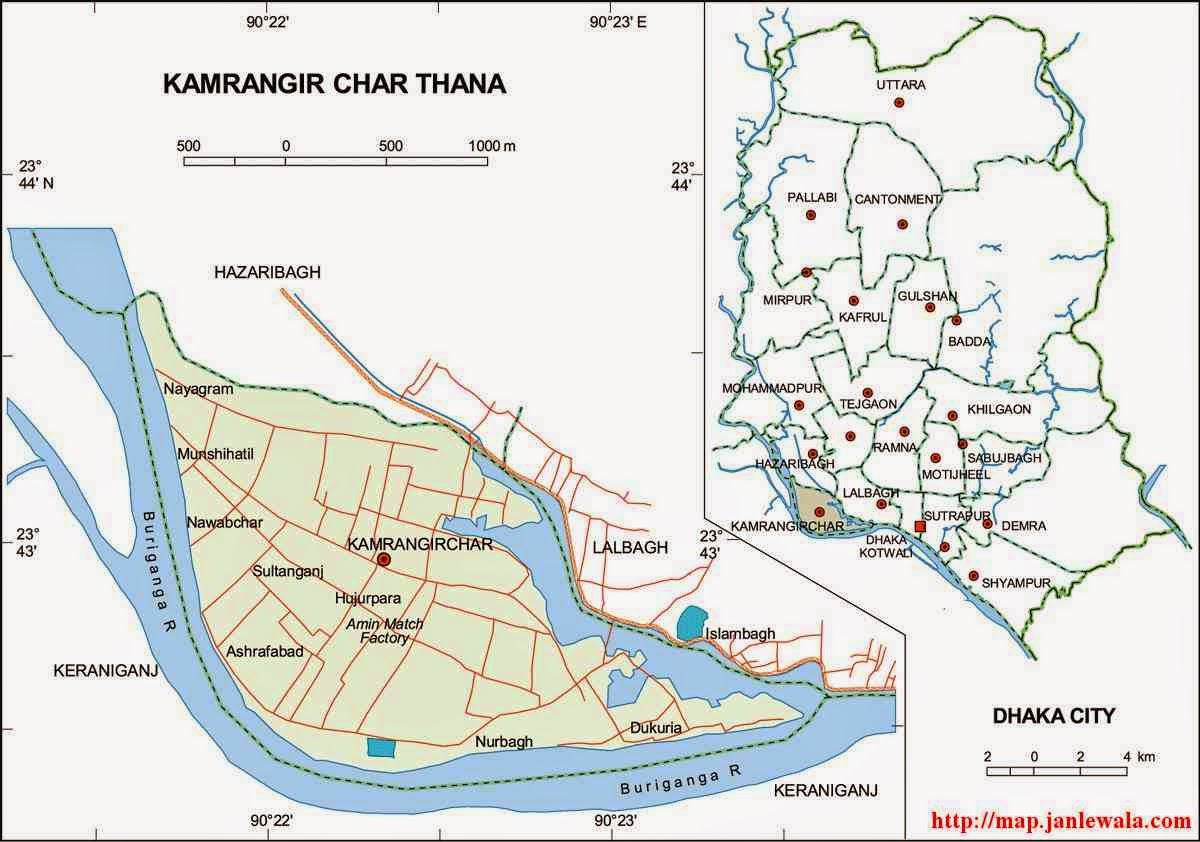 kamrangirchar thana dhaka map of bangladesh