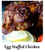 Kozhi Nirachath /Spicy Egg Stuffed Roast Chicken 