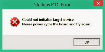 Could not initialize target device! Please power cycle the board and try again Could not initialize target device! Please power cycle the board and try again
