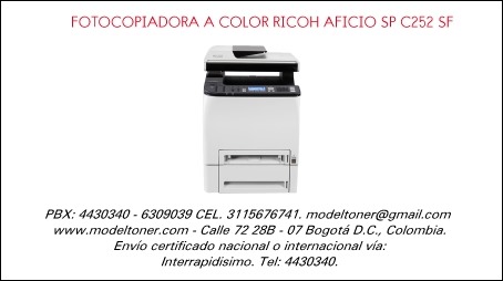 FOTOCOPIADORA A COLOR RICOH AFICIO SP C252 SF