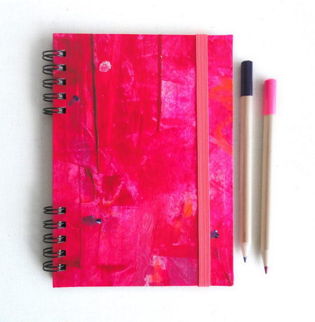 Pink notebook A6. Handbound notebook. Handpainted notebook. Pink Stationery 