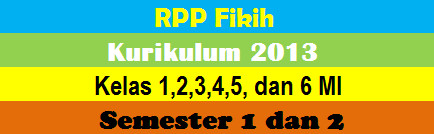 Rpp Fikih Kurikulum 2013 Mi Kelas 1,2,3,4,5, Dan 6