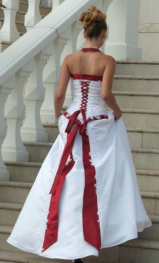 Elegant Bridal  Style Timeless and Elegant Red  and White  