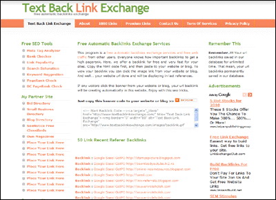 Text Back Link Exchange « View Link BidBasedWebDirectory