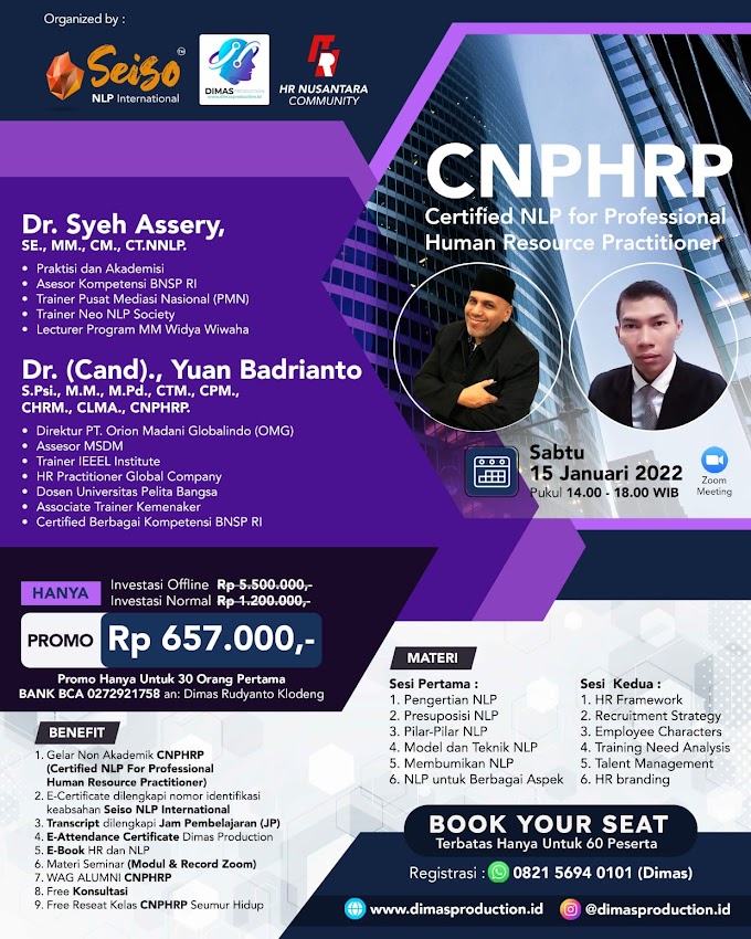 WA.0821-5694-0101 | Certified NLP For Professional Human Resource Practitioner (CNPHRP)