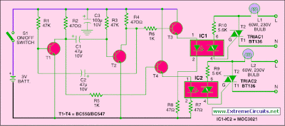  lamp flasher portable circuit