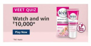 Amazon Veet Quiz Answers