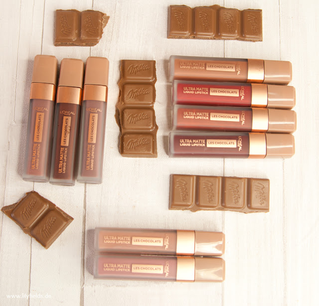 L'Oreal -  Matte Les Chocolates Liquid Lipsticks - Swatches & Review 