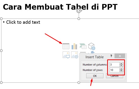 Cara Membuat Tabel di PPT Menggunakan Menu Insert Tabel