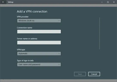 Cara Instal VPN di Windows 10 - Menu Settings > Add VPN Connection