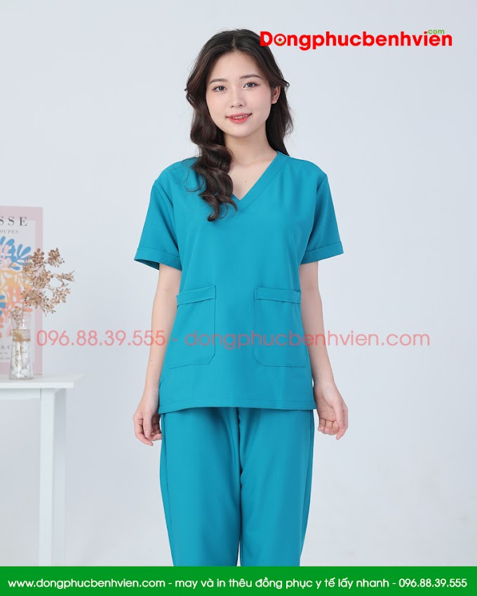 Bộ quần áo phẫu thuật nữ xanh da trời- bộ áo blu đồng phục phẫu thuật cho bác sĩ, thẩm mỹ viện,...