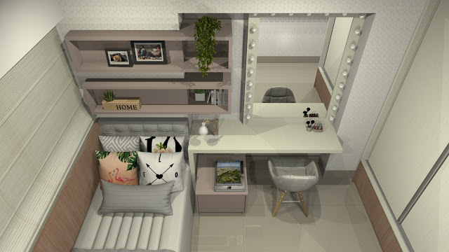 Quarto feminino jovem