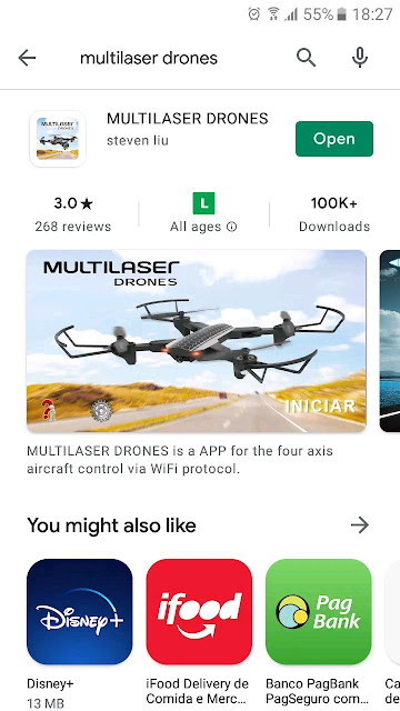 Aplicativo Multilaser Drones na Play Store