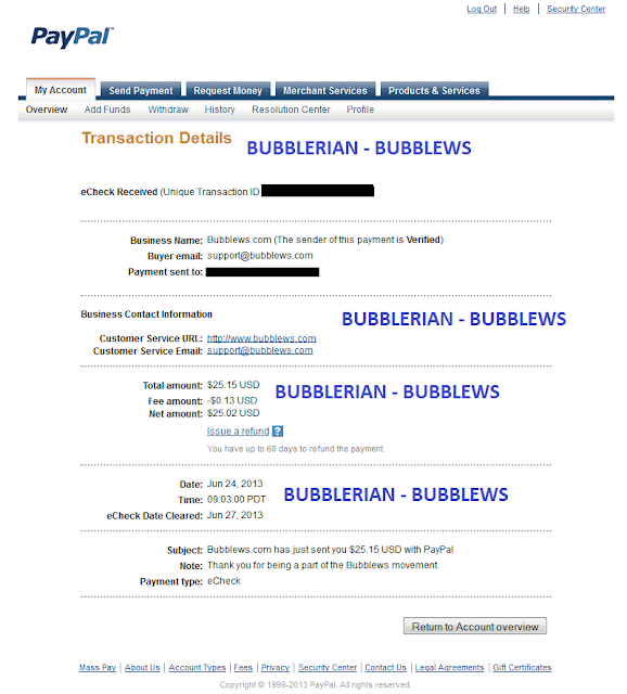 bubblews-paypal-echeck-payment-cashout-withdrawal