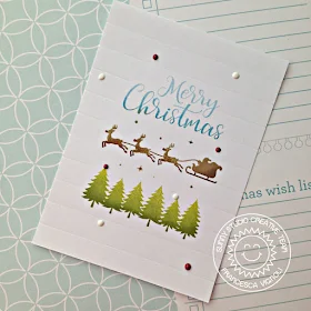 Sunny Studio Stamps: Here Comes Santa Petite Poinsettias Clean and Simple Christmas Card by Franci Vignoli