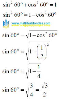 Sine 60 degrees. Mathematics For Blondes.