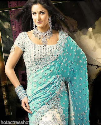 katrina kaif hot pics in blue saree spicy images