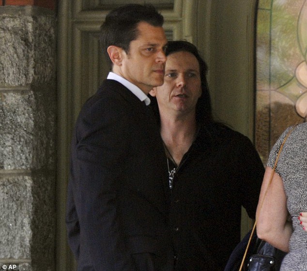 Grim-faced Johnny Knoxville leads the mourners at memorial service for Jackass star Ryan Dunn