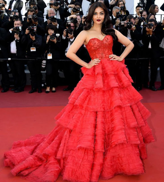 Aishwarya Rai at Cannes 2017 on Red Carpet with Cinderella Style