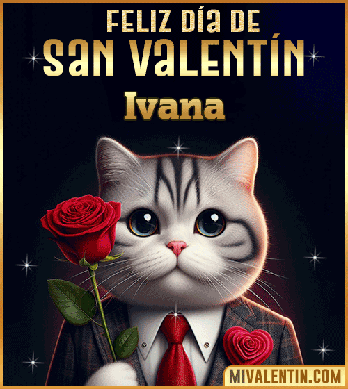 Gif con Nombre de feliz día de San Valentin Ivana