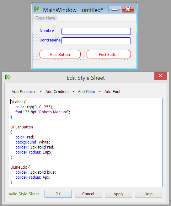 pyqt 5 qss etilos