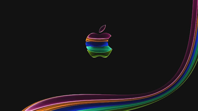 Apple Glass Logo Dark 4k