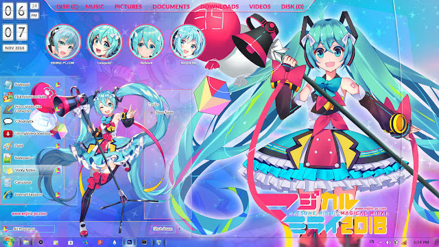 Windows 7 Theme Magical Mirai 2018 by Enji Riz Lazuardi