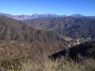 View northeast from the east ridge of Summit 2843 toward San Gabriel Canyon, Glendora Mountain, and the San Gabriel Mountains high country, Angeles National Forest