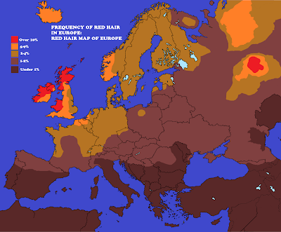 Image result for europe map of red hair