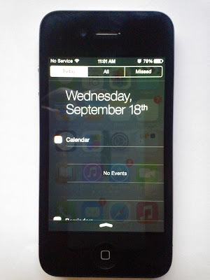 iPhone 4, iOS 7 Notification center