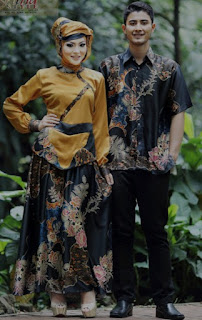 Model baju batik muslim couple elegan