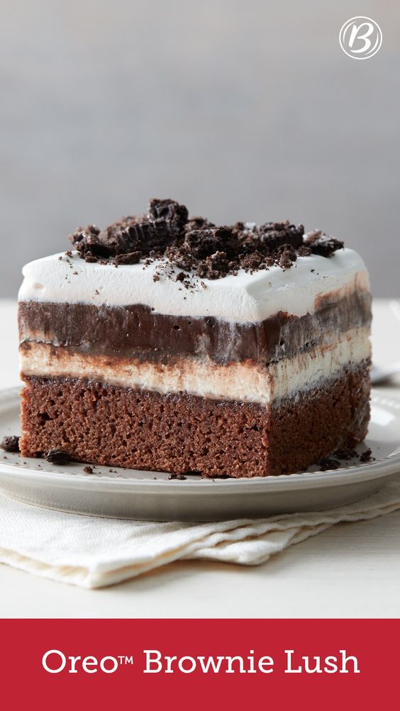 This Oreo™ dessert is cool, decadent and guaranteed to get chocolate lovers raving. A fudgy brownie layer is topped with a whipped cream cheese layer, crushed Oreo™ cookies, chocolate pudding and more whipped topping — it'll be your new potluck go-to in no time