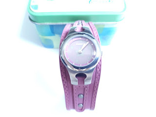 Jam Tangan Fossil Cewek Pink Dial Changes Color Like New