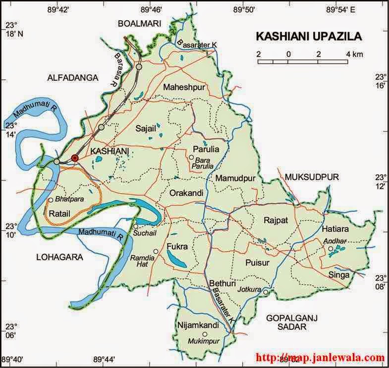 kashiani upazila map of bangladesh