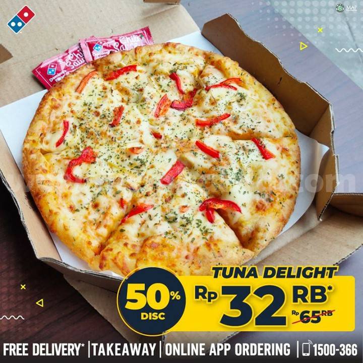 Promo Dominos Pizza Tuna Delight - Diskon 50% harga Hanya Rp 32RB*