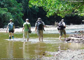 Czech tourists were enjoying riverwalk and wildlife photography tour in Ases river of Tambrauw mountains