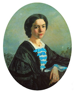 Григорий Григорьевич Мясоедов - Портрет Елизаветы Михайловны Кривцовой,  жены художника.1861 год