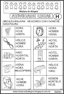 Atividades de alfabetização