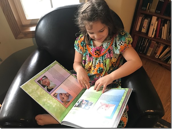 Alyx with blog book