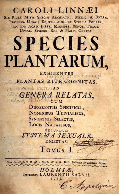 Portada de Species Plantorum (1753)