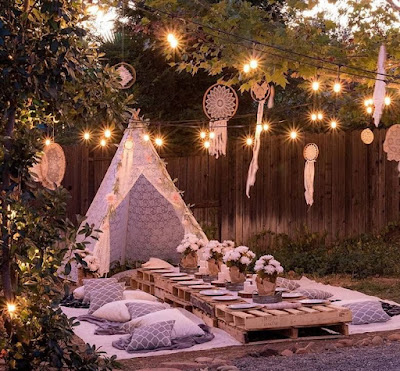 Bohemian camping tent