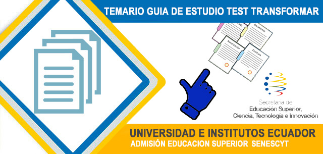 Temario Guía de Estudio Senescyt Ingreso a la Universidad Ecuador 2021