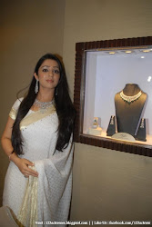 Charmi White Saree Jewellery Inauguration Event Stills