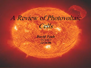 A Review of Photovoltaic Cells  (David Toub)