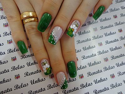 unhas decoradas verdes 9